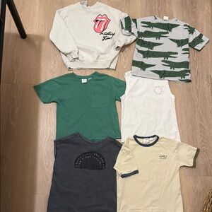 Kids 5-6 T Graphic and Solid Color T-Shirts Set